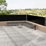 Seitenmarkise Ausziehbar Schwarz 117x1200 Cm - Vidaxl