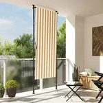 Au&szlig;enrollo Orange Und Wei&szlig; 120x270 Cm Stoff Und Stahl Vidaxl