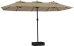 Doppelsonnenschirm Mit Leds Taupe 449x245 Cm Vidaxl 298976