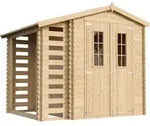Gartenhaus Holz Mit Brennholzschuppen M386c - Ger&auml;teschuppen Holz...