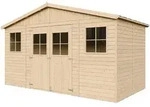 Holz Gartenschuppen - Abstellkammer Mit Fenstern - H246 X 418 X 220 Cm/ 8 M2