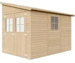 Holz Gartenschuppen (ohne Seitenwand) Mit Impr&auml;gniertem Boden - Abstellkammer...