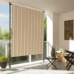 Au&szlig;enrollo Gelb Und Wei&szlig; 150x270 Cm Stoff Und Stahl - Vidaxl