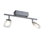 Led Decken Leuchte Wohnraum Strahler Silber 2-flg Schwenkbar Ip20 Wofi
