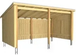 Plus Gartenhaus Nordic Multi 416 X 208 Cm Natur Offen Mit Dachpappe, H-anker