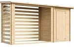 Gartenhaus Mit Brennholzregal Aus Holz &ndash; Bht 348 X 146 X 199 Cm &ndash; Holzhaus...
