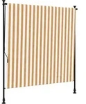 Vidaxl Outdoor Roller Blind Orange And White 200x270 Cm Fabric&steel