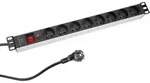 Perel 19 Zoll Steckdosenleiste 8-fach, 19" Rack Steckdosenleiste Mit Schalter, Pdu