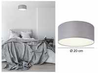 Smartwares - Moderne Deckenlampe, Stoff grau/Abdeckung satiniert, ø 20 cm, ceiling