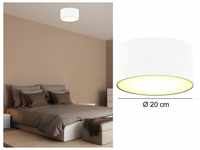 Moderne Deckenleuchte, Stoff weiß/satinierte Abdeckung, ø 20 cm, ceiling dream