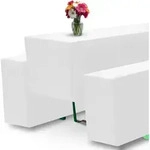 Biertischhusse Basic M 3tlg. Set Wei&szlig;, 50cm - Beautissu