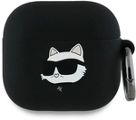 Karl Lagerfeld Kla4runchk Airpods 4 H&uuml;lle Schwarz/schwarz Silikon Choupette Kopf 3d