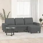 3-sitzer-sofa Mit Hocker Dunkelgrau 180 Cm Stoff - Vidaxl