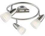 Globo - Led Decken Lampe Leuchte Metall Nickel Matt Chrom Glas Opal Wohn Schlaf