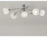 Globo - Led Deckenleuchte Elliott 5-flammig, Glasschirme Satiniert, Breite 62,4cm
