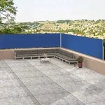 Seitenmarkise Ausziehbar Blau 117x1200 Cm - Vidaxl