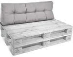 Beautissu - Palettenkissen R&uuml;ckenkissen Style 1 Teilig Hellgrau, 120x40x20 Cm