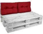 2x R&uuml;ckenkissen Palettenkissen Outdoor Eco Style, 60x40cm, Rot