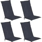 4er Set Hochlehner Auflagen Loft Hl 120x50x6cm Dunkelblau - Beautissu