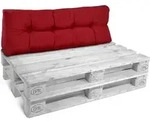 Palettenkissen R&uuml;ckenkissen Style 1 Teilig Rot, 120x40x20 Cm - Beautissu