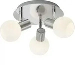 Lampe Tiara Spotrondell 3flg Eisen/wei&szlig; 3x D45, E14, 40w, Geeignet F&uuml;r