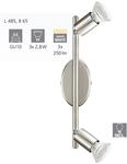 Eglo 2er Led Spot Buzz Nickel-matt 28,5 X 6,5 Cm Gu10 Deckenlampen & Kronleuchter