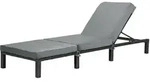 Svita Peach Gartenliege Sonnenliege Polsterauflage Klappbar Polyrattan Schwarz