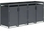 Ulm: M&uuml;lltonnenbox 264x80x124cm, F&uuml;r 4 Tonnen 120 Und 240 Liter, Stahl Anthrazit.