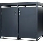 M&uuml;lltonnenbox Mit Pflanzdach F&uuml;r Zwei 120 - 240 Liter M&uuml;lltonnen, Anthrazit Ral