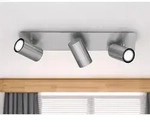 Deckenstrahler Marley Silber 3-flammig, Breite 48cm