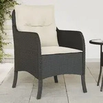 Gartenst&uuml;hle Mit Kissen 2 Stk. Schwarz Poly Rattan Vidaxl