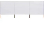 Vidaxl 3-panel Wind Screen Fabric 400x80 Cm Sand White