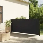 Seitenmarkise Ausziehbar Schwarz 120x500 Cm Vidaxl851618