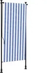 Au&szlig;enrollo Blau Und Wei&szlig; 100x270 Cm Stoff Und Stahl Vidaxl