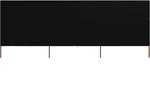 3-teiliges Windschutzgewebe 400 X 160 Cm Schwarz Vidaxl