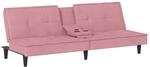 Schlafsofa Mit Getr&auml;nkehaltern Rosa Samt Vidaxl