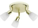 Brilliant Lampe Sofia Spotrondell 3flg Messing/wei&szlig;-alabaster 3x D45, E14, 40w,