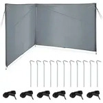 Relaxdays Windschutz, Sichtschutz Camping & Strand, Hxb: 1,5 X 4 M, Stahlstangen,