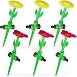 Relaxdays - Sprinkler Blume, 6er Set, Spritzblume Garten, Rasensprenger Kinder, Mit