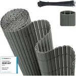 Sichtschutzmatte Pvc Sichtschutzzaun Gartenzaun, Doppelte Verst&auml;rkung, Grau / 1,0 X