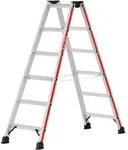 Stufenstehleiter, Beidseitig Begehbar, 2x7 Stufen, L&auml;nge 1,79 M - Hymer