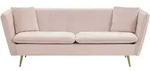 Beliani - Sofa Rosa Samtstoff 3-sitzer Mit 2 Zierkissen Metallbeine In Gold