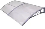 Baumarktplus - Haust&uuml;rvordach 97 X 295 Cm Hohlkammerplatte Aluabschlussleiste Grau