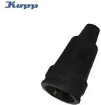 Kopp - Schutzkontaktgummikupplung, F&uuml;r Kabelquerschnitt Bis 3&times;2,5mm2, Schwarz -