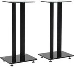 Vidaxl Lautsprecherst&auml;nder 2er Set Geh&auml;rtetes Glas Design 2 S&auml;ulen Schwarz