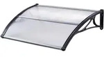 Haust&uuml;rvordach 75 X 120 Cm Hohlkammerplatte Aluabschlussleiste Schwarz Haust&uuml;rdach