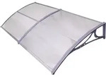 Haust&uuml;rvordach 97 X 200 Cm Hohlkammerplatte Aluabschlussleiste Grau Haust&uuml;rdach