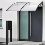 [en.casa] - Vordach Mellerud 240x100 Cm Schwarz/transparent