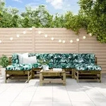 7-tlg. Garten-lounge-set Mit Kissen Impr&auml;gniertes Kiefernholz - Vidaxl