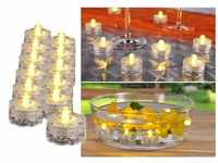 Untertauchbare LED-Teelichtlaterne 12 warmweiße, wasserdichte Teelichtkerzen